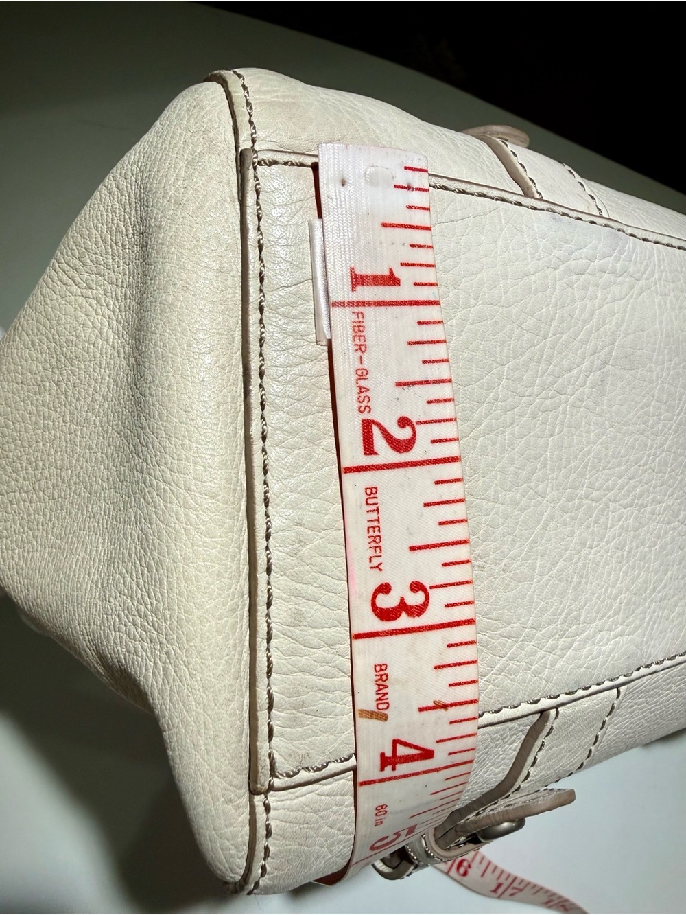 FOSSIL NWOT Leather Crossbody Shoulder Tote Handbag, Cream - Picture 8 of 13